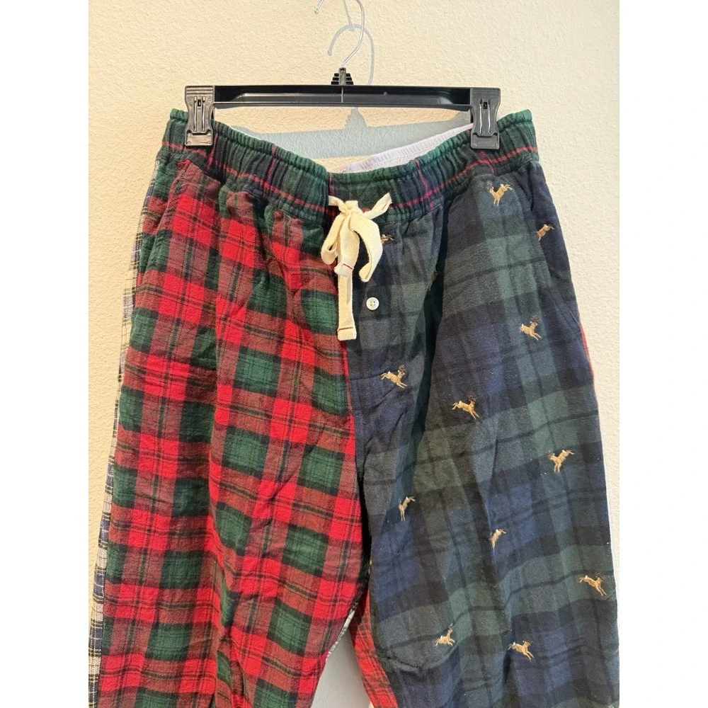 J.Crew Pajama Pants Mens Large‎ Red Tartan Plaid Holiday Loungewear Drawstring